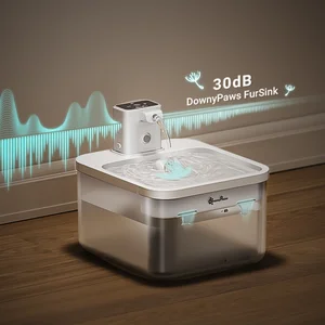 نافورة مياه أوتوماتيكية Downypaws لموزع مياه القطط مع مستشعر الحركة بطارية لاسلكية تعمل بالطاقة 2.5 لتر أفضل 10 مبيعات شارب بطارية Cat - رقم 7