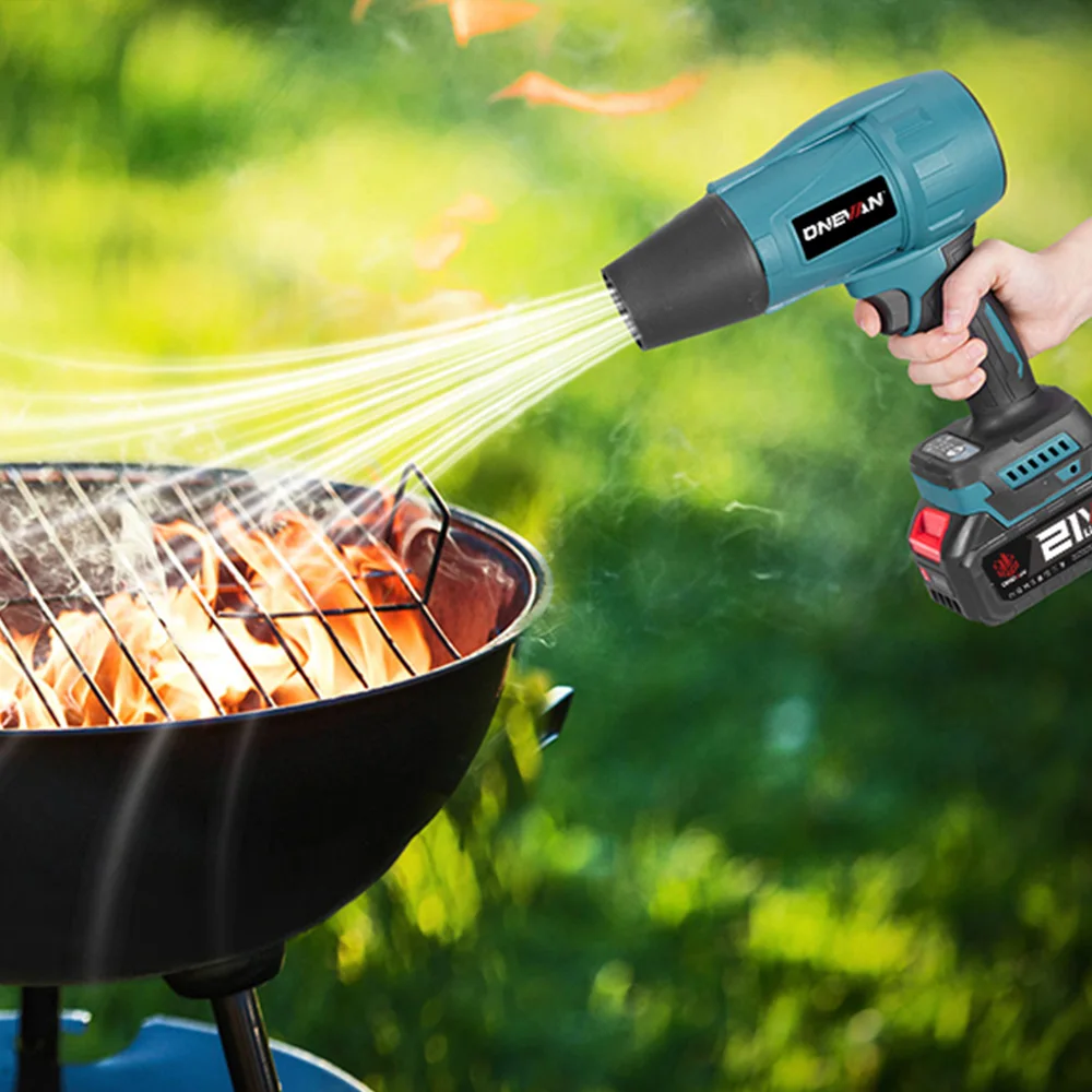 ONEVAN 3500 W Bürstenlosen Elektrischen Turbo Gebläse Cordless Handheld High Power Gebläse Schnee Staub Blasen Für Makita 18 V Batterie pin – Detail 10