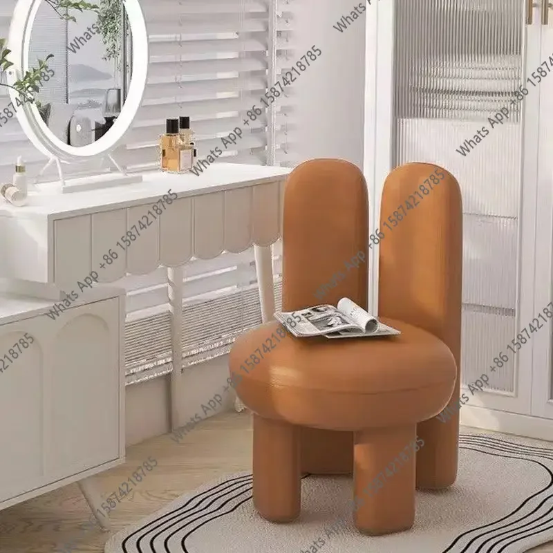 

A Rabbit Ears Makeup Chair Cream Style Designer Modern Simple Bedroom Home Light Luxury Dressing Table Chair ,Chairs For Bedroo