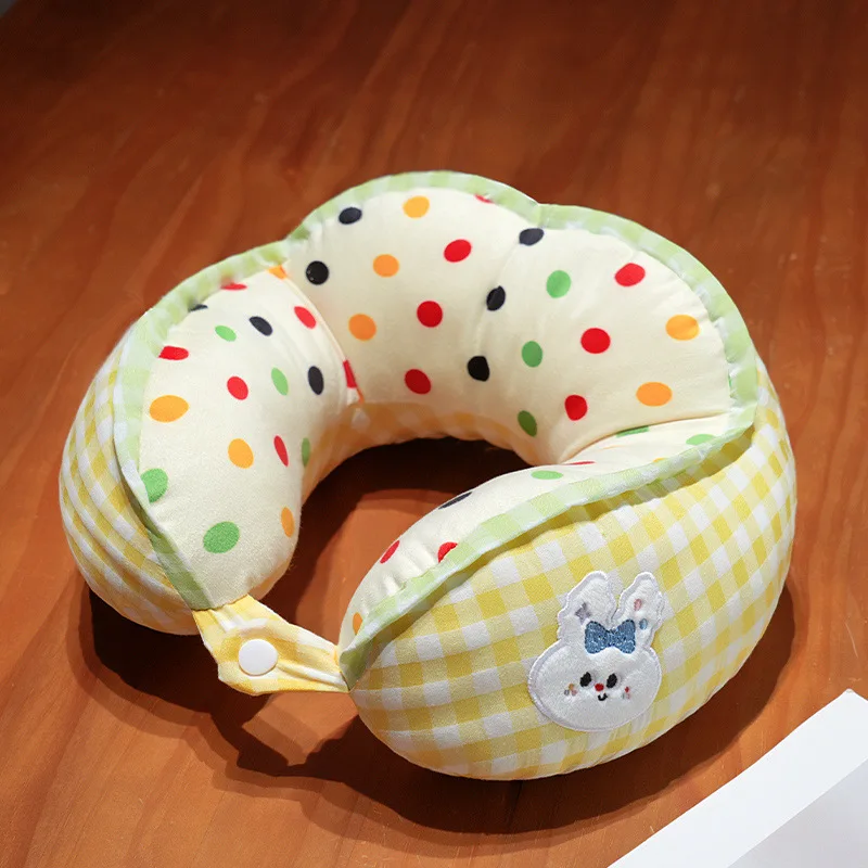 Cute U Neck Pillow Cartoon Nap Office Head Support PP Cotton Filling Airplane  Pillows Travel Pillow for Car Train Long Flights