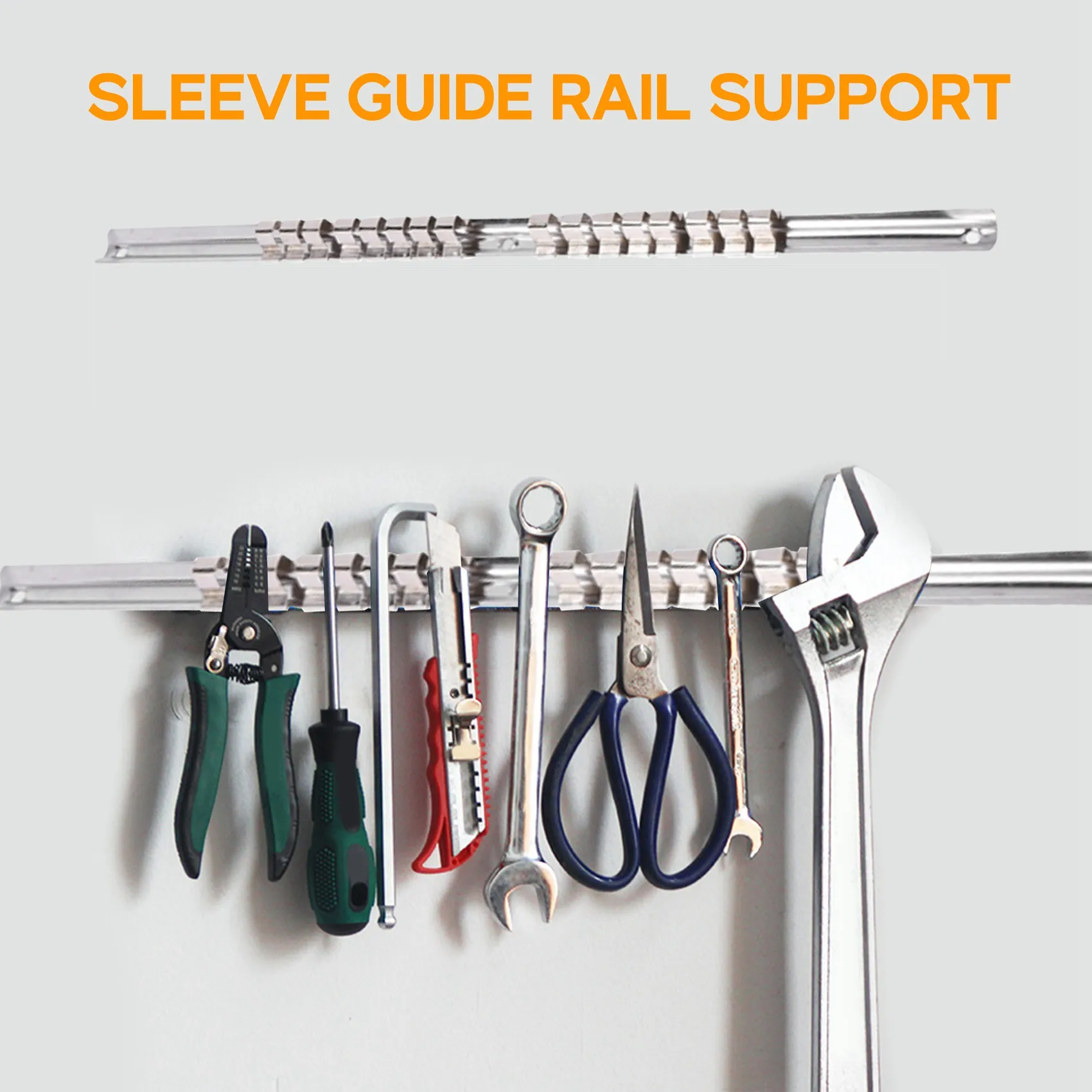 

YFYS Набор из 3 держателей для торцевых ключей (1/4, 3/8, 1/2 дюйма) с 16 зажимами для крепления на рейку, органайзер для инструментов