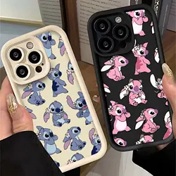 Funny Yk2 Stitch Disneys Phone Case for IPhone 16 15 14 13 12 11 Pro Max Mini XR XS X 7 8 Plus Soft TPU Back Cover