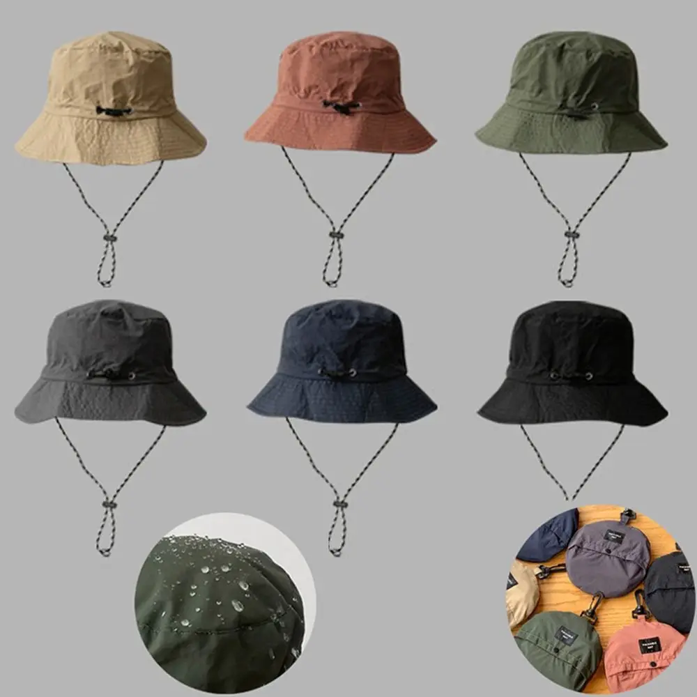 Camping Hiking Anti-UV Sun Protection Waterproof With Storage Bag Bucket Hat Sun Hat Fishing Cap Panama Cap