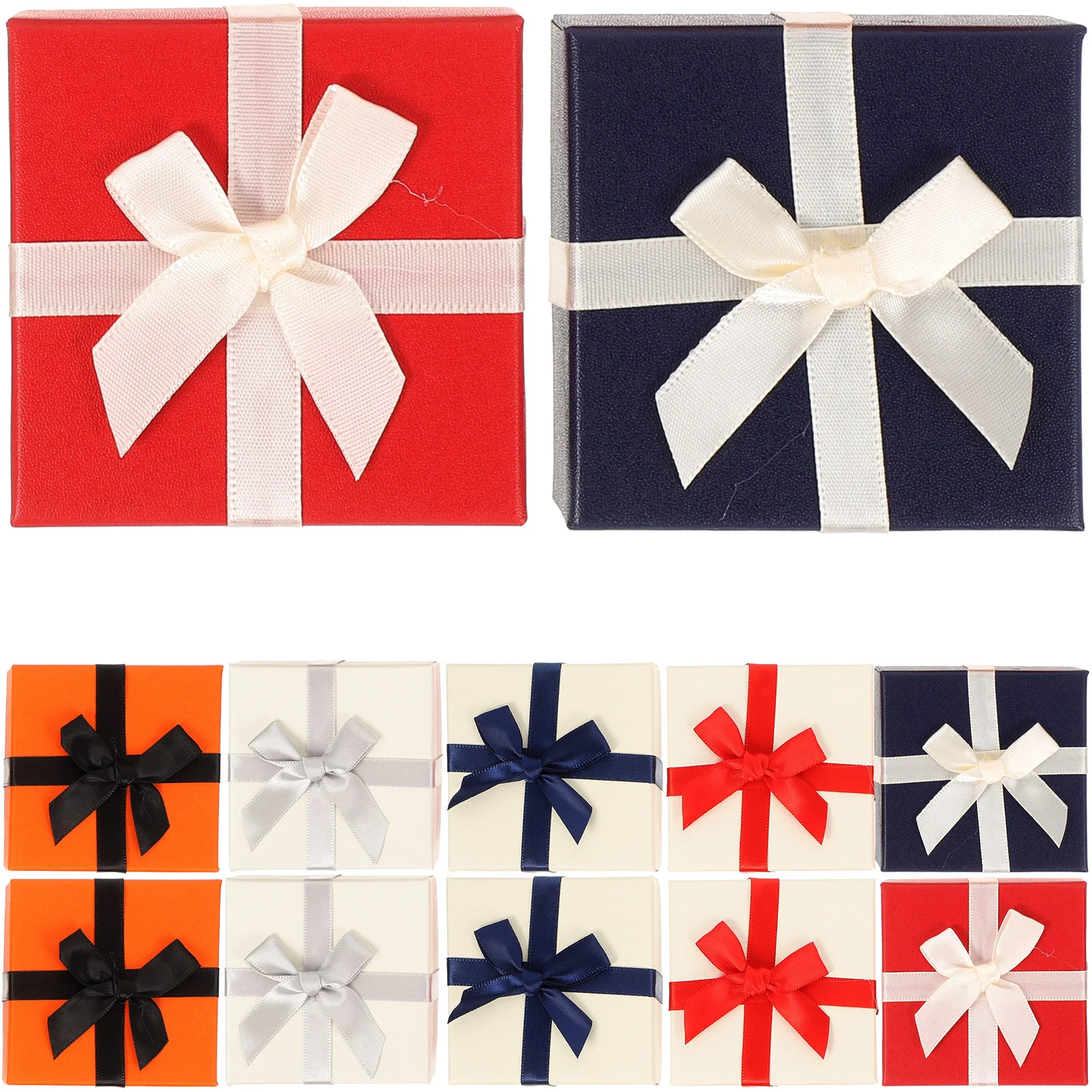 12Pcs Bowknot Decor Jewelry Box Small Ring Organizer Lightweight Travel Case Ideal for Wedding Proposal Engagement Gift
