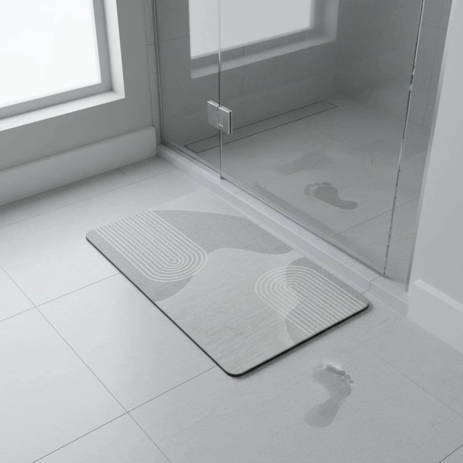 

Diatomite Bath Mat Rounded Corners Quick Dry Bath Mat Bathroom Accessory Rectangular