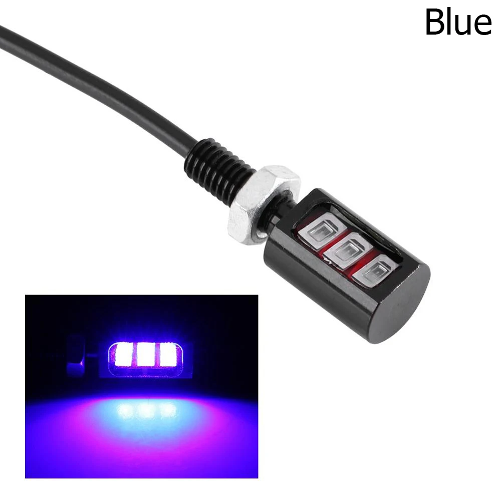 2Pcs Universal 12V Auto 3 LED Lamp Car Motorcycle Light License Number Plate
