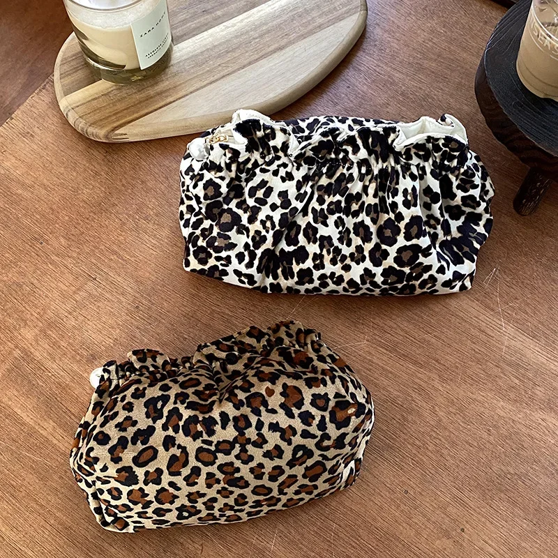 Travel Washing Storage Bag Ins Leopard Large Capacity Makeup Cases Fashion Multifunction Portable Cosmetic Organizers Bags