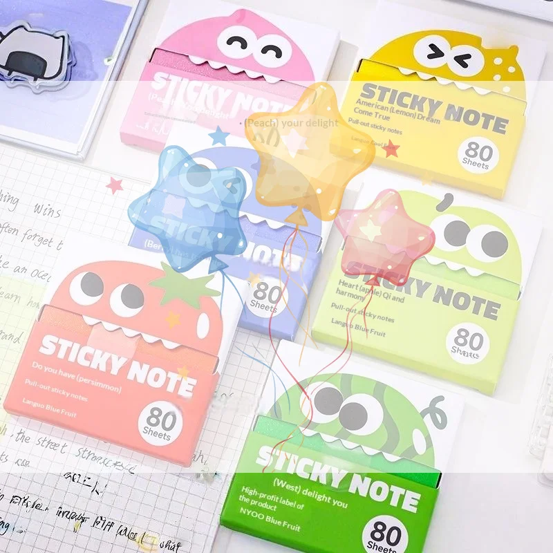 ​80 Sheets/Box Self-Adhesive Memo Pads Pull-Type Sticky Note Pearlescent Transparent Paper For Office & School Stationery Supply