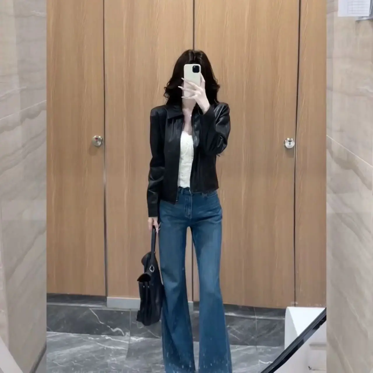 

Повседневная кожаная куртка-косуха для женщин, осенняя, свободного кроя, универсальная, с отложным воротником, модная женская куртка