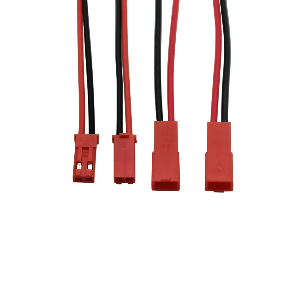 10Pairs JST SYP 2.54mm Pitch 2 Pin Male and Female Wires Connectors Red JST 2P Plug Jack Leads For RC Toys Battery LED Light DIY
