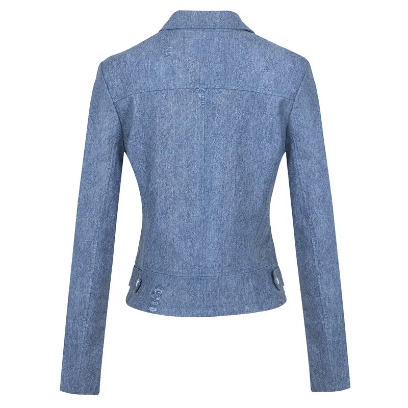 2026 New Creative Stand-Collar Denim Jacket for Women Fashionably Distinctive Design Accentuates The Perfect Silhouette