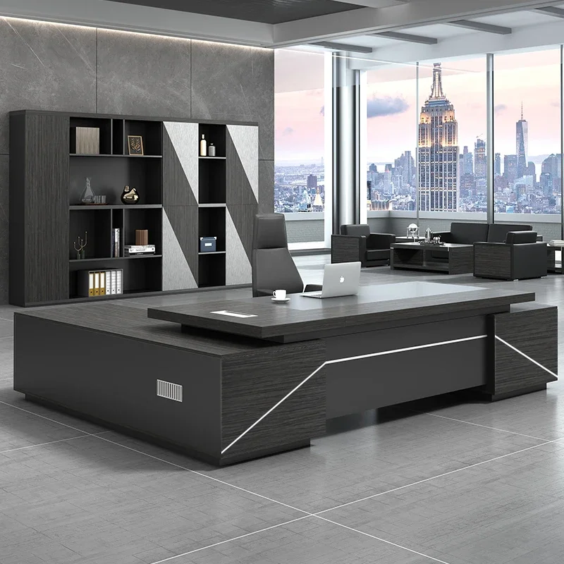 Room Office Decoration Modern Computer Designer Desk With Drawer Commercial Decoration Qimink Bureau Furniture