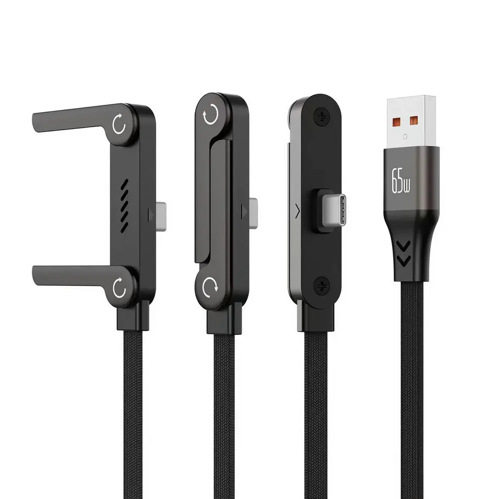 2m 240W Type-C To Type C Cable Elbow Fast Charging Data Cable Foldable Stand Phone Holder For iPhone 17/16/15 Samsung Charger