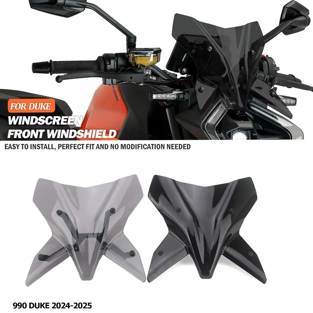 New Sport Windshield Motorcycle Accessories For 990 Duke 990Duke 2024-2025 Windshield Visor Kit