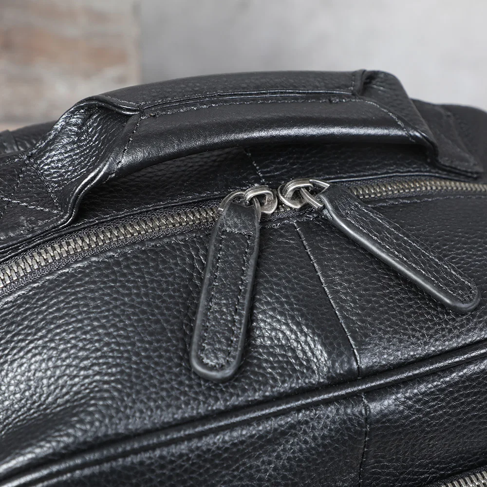 S.WORKER Großer Klassischer Echtleder-Tagesrucksack Geschenk für Männer Lässige Schultaschen Reise-Herrenrucksack – Detail 13