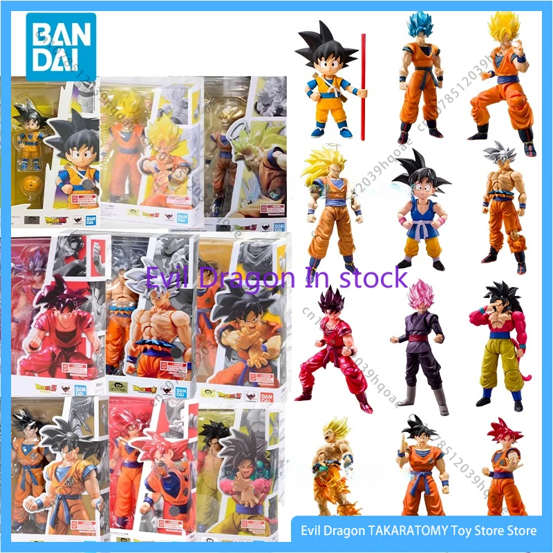 In Stock Bandai Original Dragon Ball Anime Figure SHFiguarts Monkey King Action Figure Toy Children's Gift Collectible Model