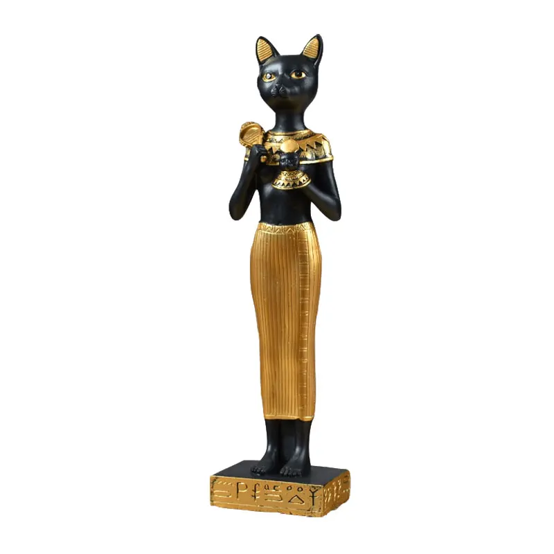 

ANCIENT EGYPT CATS GOD GEORGE BEST STATUE RESIN CRAFTS PATRON SAINT ASTROLOGY FIGURE ART SCULPTURE HOME DESKTOP DECORATION R2923