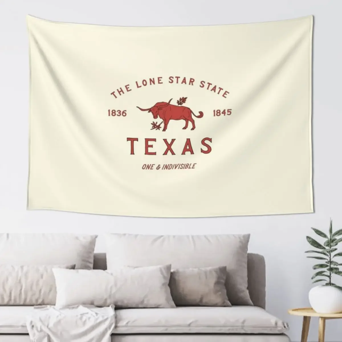 TX - Texas State Animal Longhorn Steer Tapestry Decorative Paintings Cute Room Things Wallpaper Decoration For Bedroom Tapestry