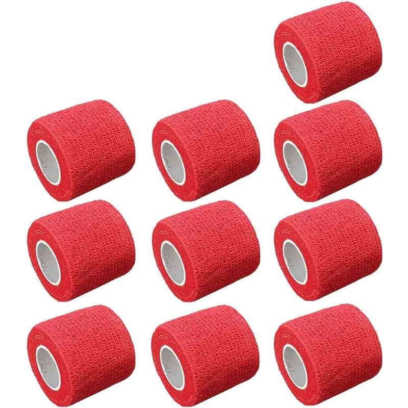 

10 шт., красная лента для татуировки, нетканая водонепроницаемая самоклеящаяся лента для защиты пальцев, аксессуары для татуировки 4,5 м x 5 см