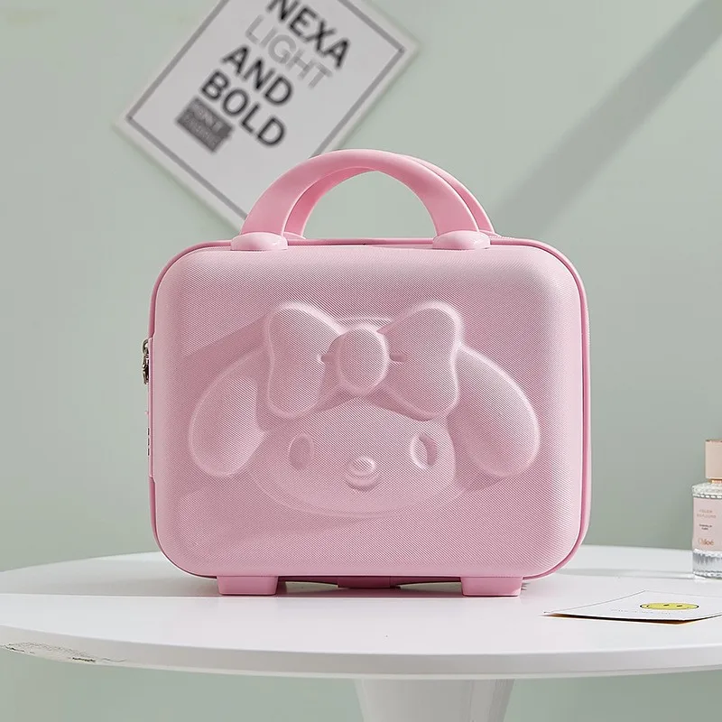 Sanrio Mini Cosmetic Case Luggage Portable Password Box My Melody Cartoon Layered Waterproof Girls' Carry-On Case Storage Box