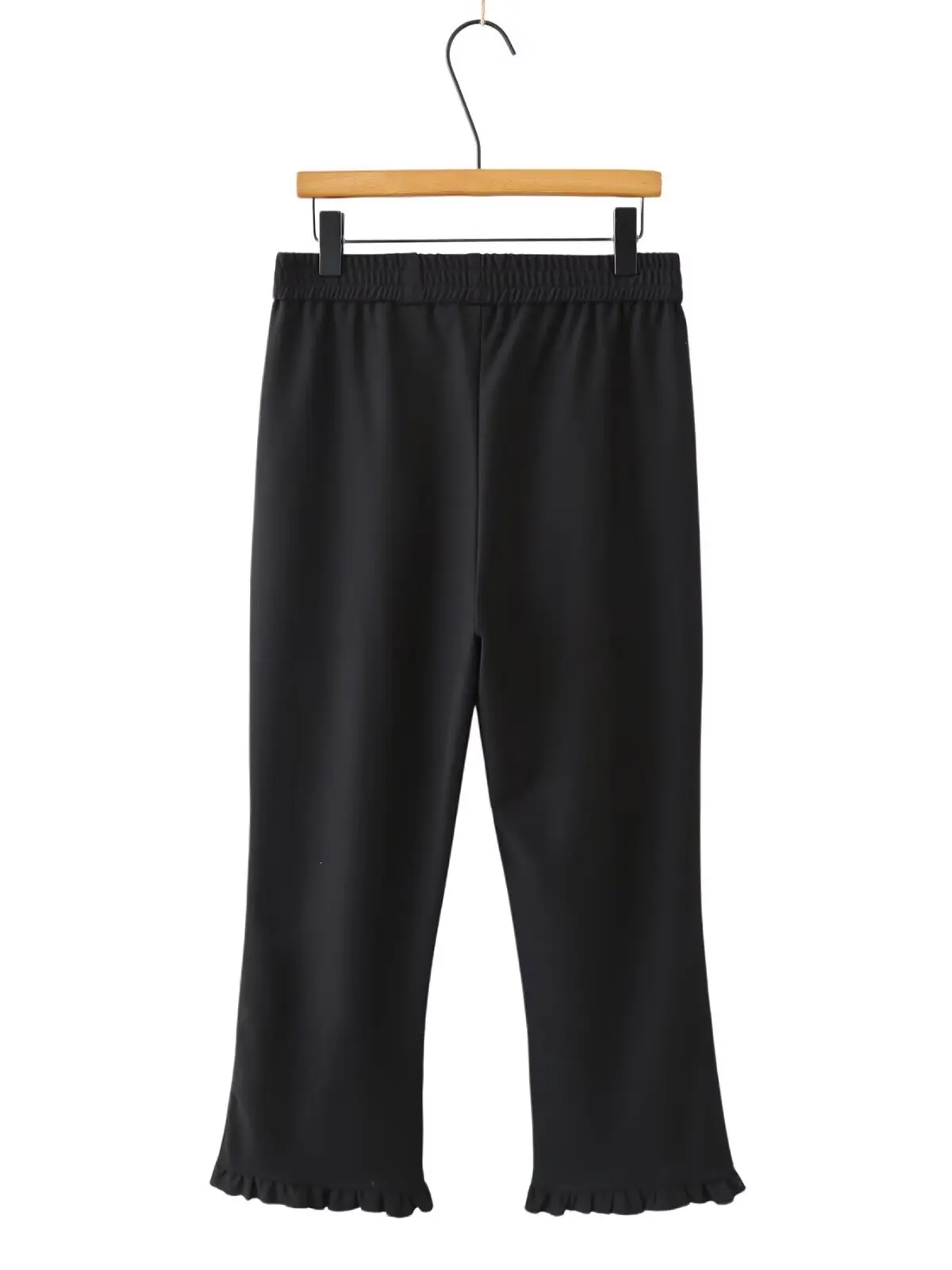 plus Size Women's Summer Korean Style High Waist Flared Casual Elastic Waist Straight Leg Micro Flared Pants Nine Pants