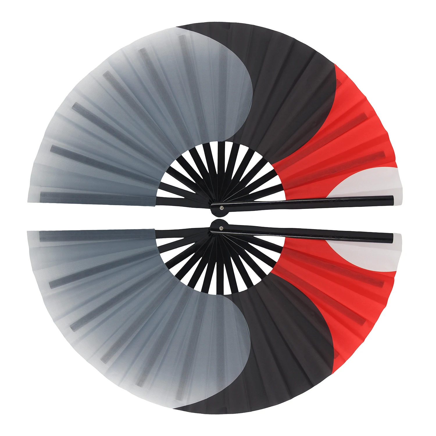 Folding Hand Fan Chinese Kung Fu Tai Chi Fan Nylon-Cloth Bamboo Fans For Performance Dance Decorations Martial Arts Plum blossom