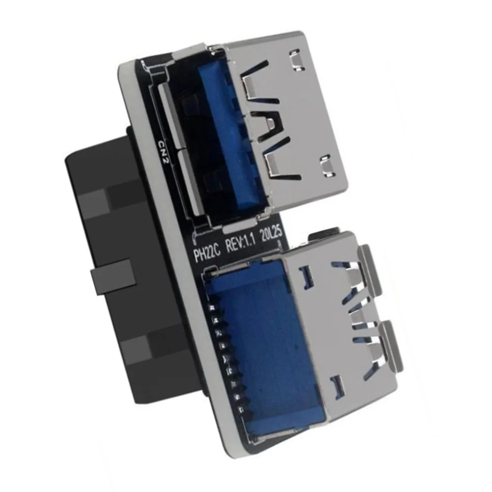 20Pin to Dual USB3.0 Adapter Connverter Desktop Motherboard 19 Pin/20P Header to 2 Ports USB a Female Connector,PH22C