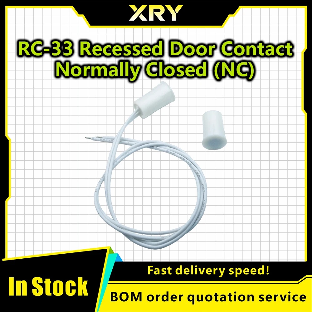 XRY 1Pair RC-33 Recessed Door Magnetic Switch Door Magnet Alarm Detector Sensor Home Security Alarm DC 100V 300mA MC-33