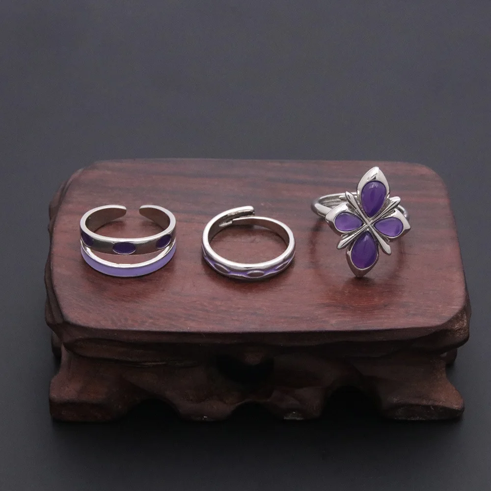 女の子用の調整可能なリングセット,風水用のパンタトーンの調節可能なリングセット,ハロウィーンパーティー用の靴,1個セット