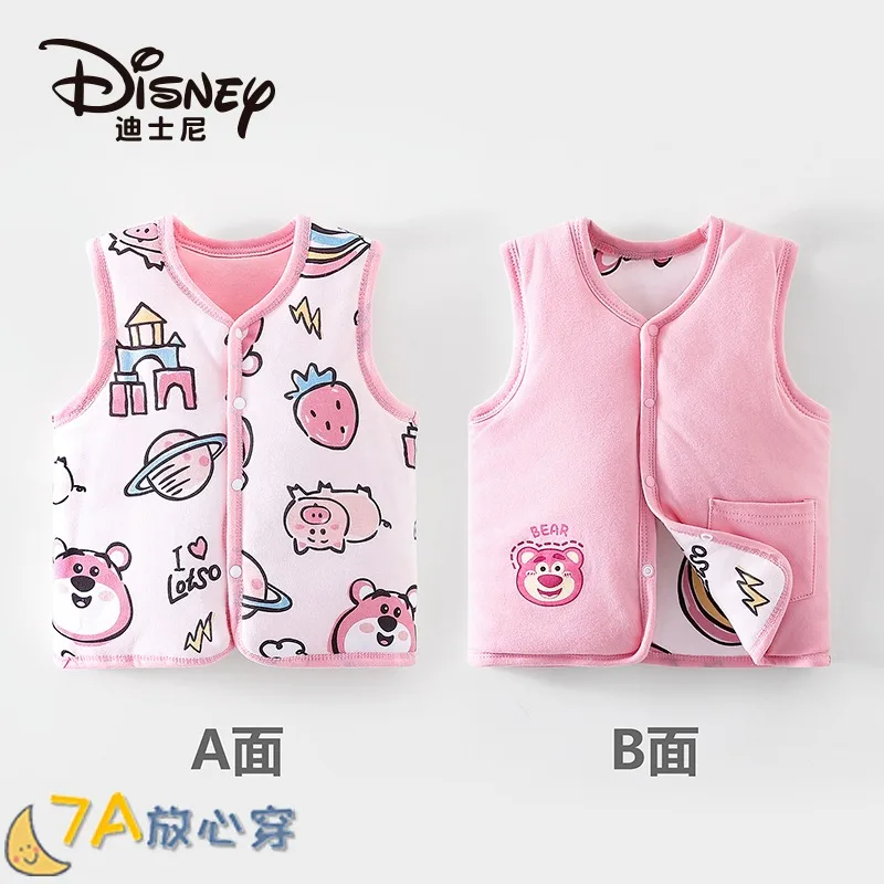 Disney Mickey Minnie Donald Duck cartoon animation autumn and winter vest outer wear quilted thermal vest for girls and boys