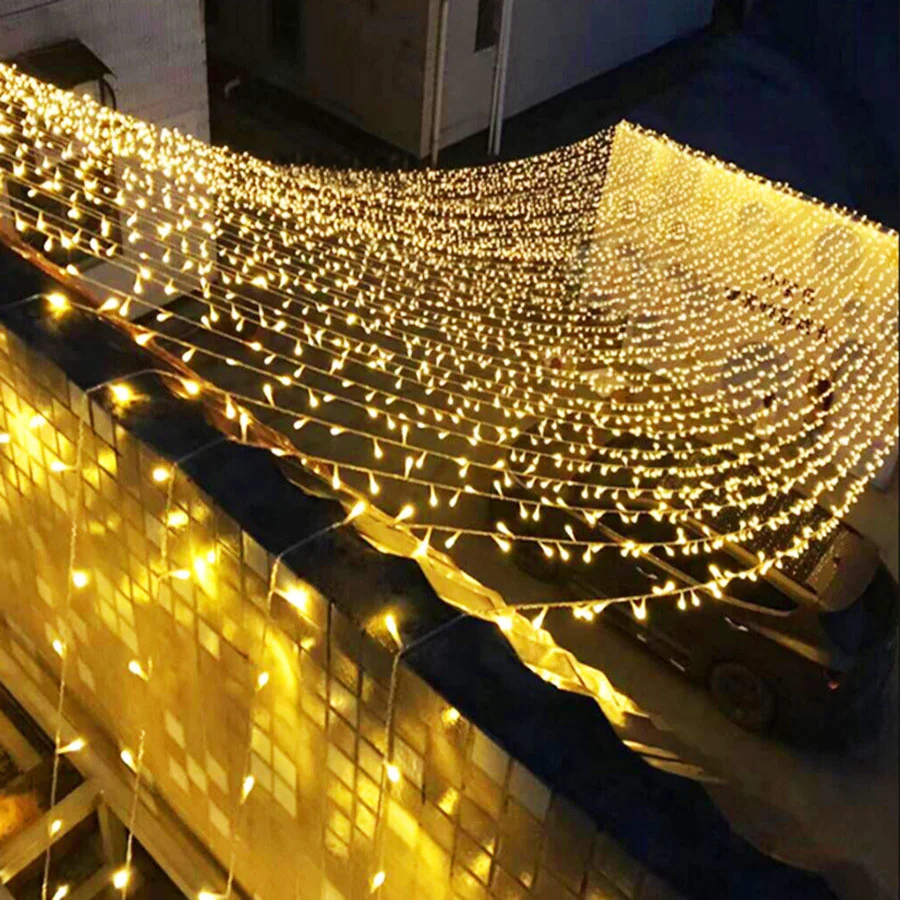 30M 50M 100M Christmas LED Fairy String Lights 8 Modes Holiday Party Wedding Garland Icile Light Outdoor Garden Patio Decor Lamp