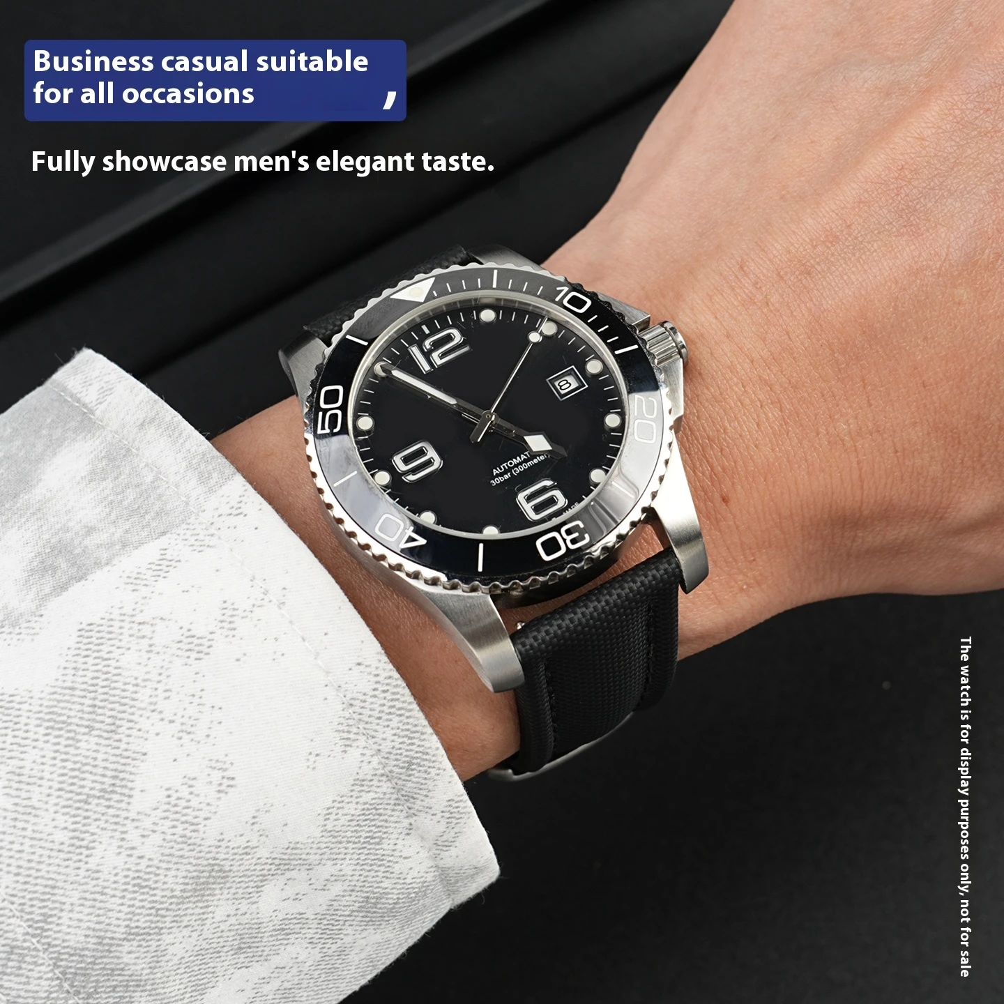 Correa de reloj de cuero con estampado de nailon Universal, 19mm, 20mm, 21mm, 22mm, para Longines CONQUEST L3.781.4 L3.782, correa de reloj de liberación rápida