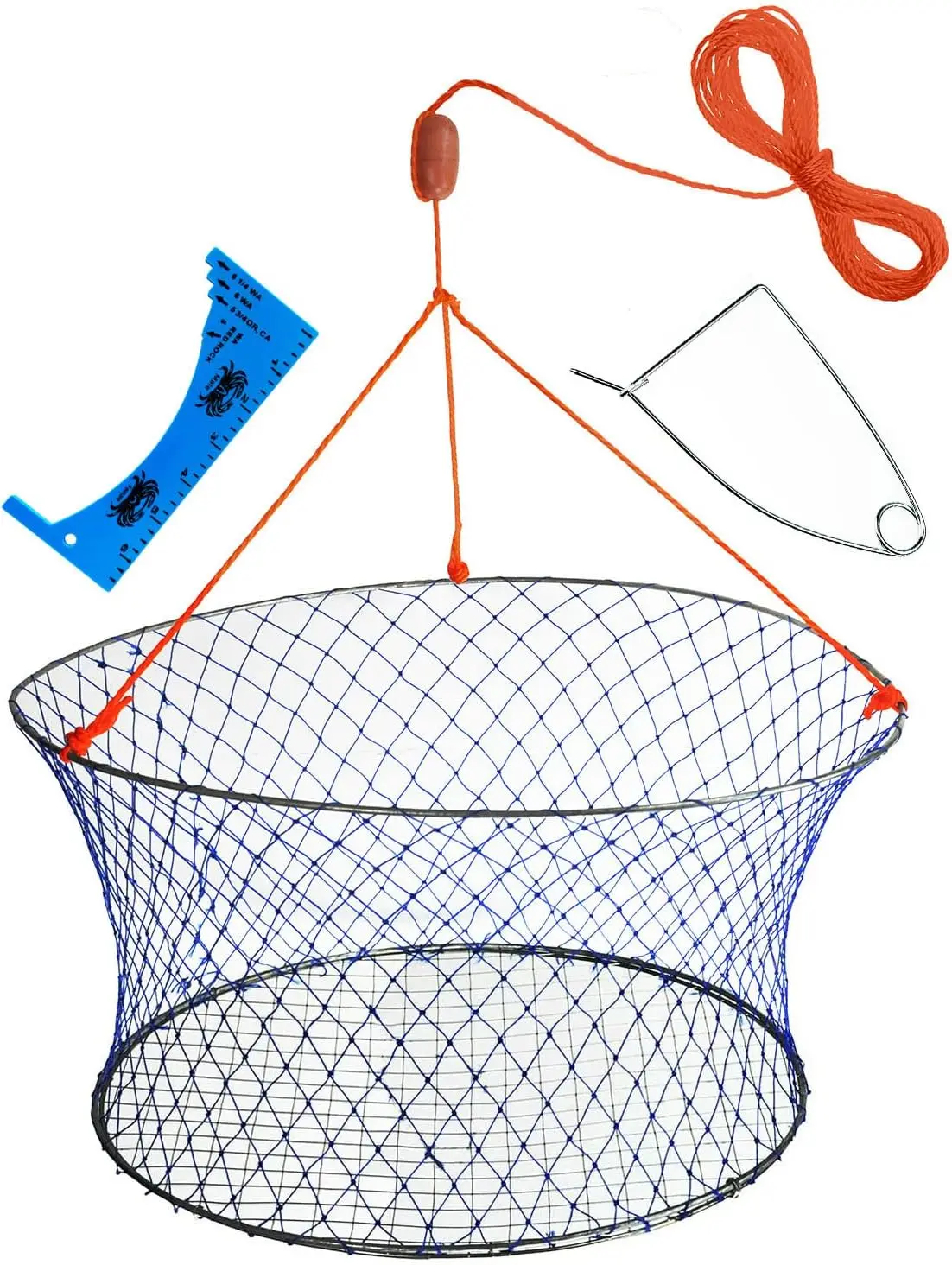 

Wire Grid Crab Ring Kit with Harness & Bait Clip, 24"x20"x12"