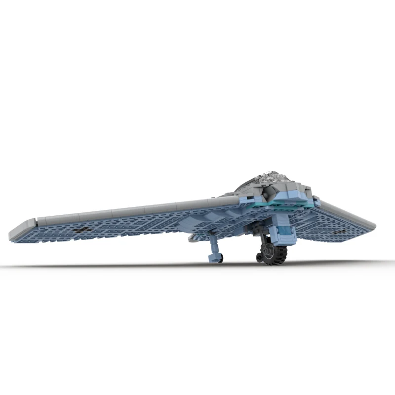 

Grey Flying Wing Fighter Model MOC Building Bricks War Equipment Modular Technology Gifts Holiday Assemble Children Toys Suit