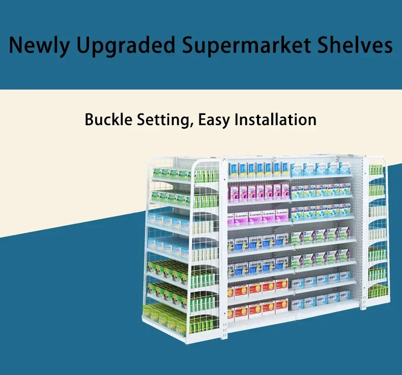 Hot Sale Marketing Shelves, Store White Color Display Racks, Equipment Shelf, Shop Adjustable Grocery Store Shelving