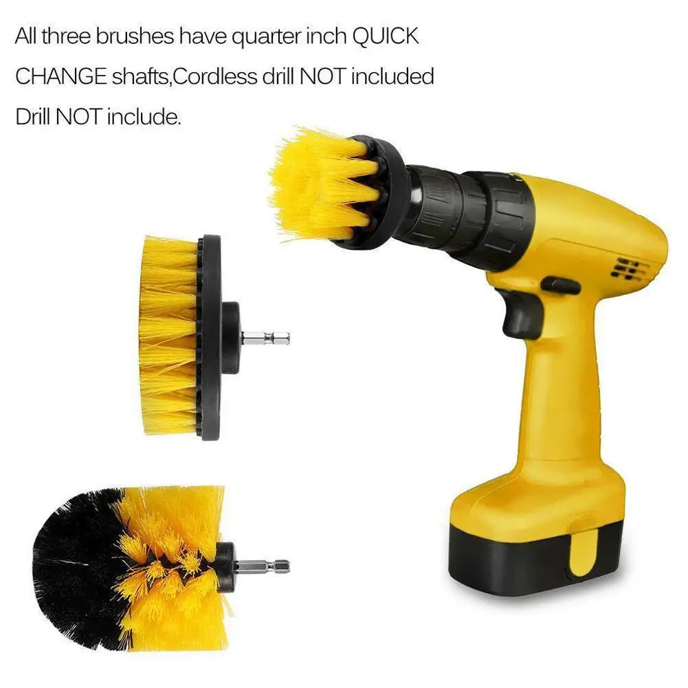 3-teiliges Bohrbürsten-Set, elektrische Reinigungsbürsten, Werkzeugset für Fugen, Boden, Badewanne, Dusche, Fliesen, Badezimmer, Küchenoberflächen – Detail 12