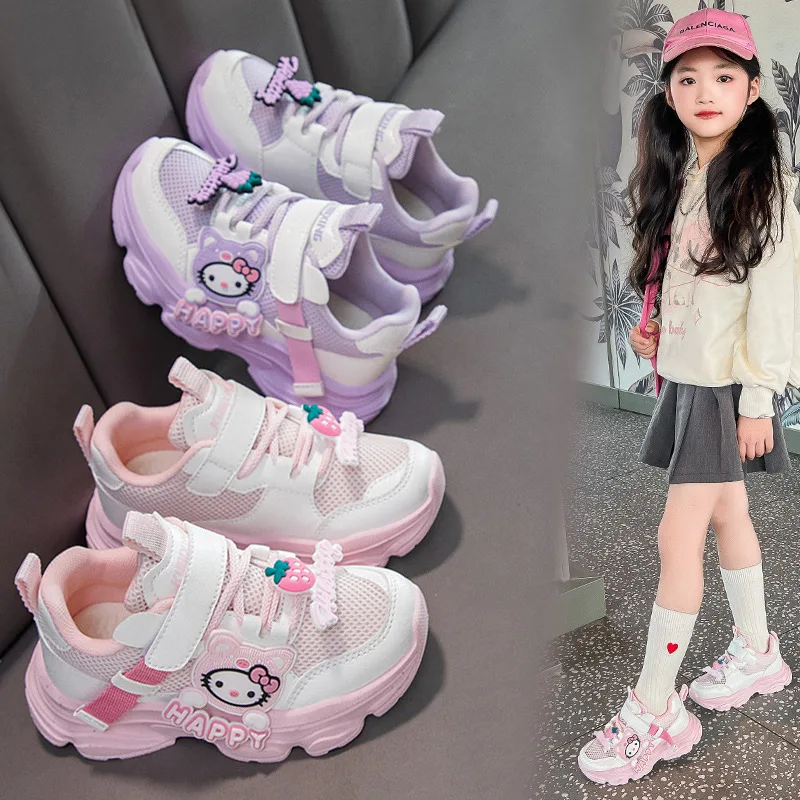 

2026 Sanrio hello kitty girls sports shoes kuromi spring and autumn new cartoon casual shoes children's shoes
