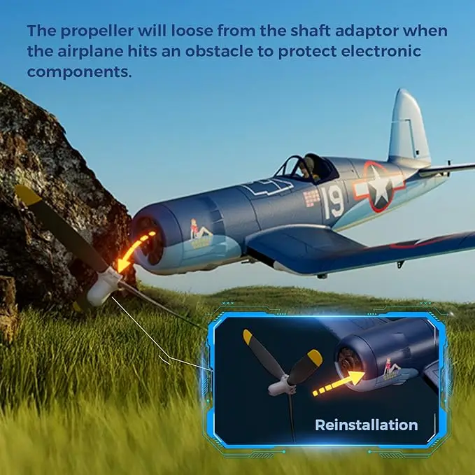 3 Pcs 3-Blade Propellers, Compatible with VOLANTEXRC Brushless 500mm F4U Corsair RC Plane, Spare  Accessories Parts Kits