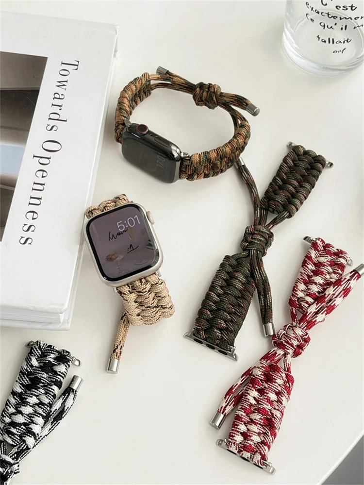 Fashion Sport Braided Band For Apple Watch Series 8 7 6 5 4 3 2 SE Classic Nylon Strap For iWatch 45mm 41mm 38 42 40 44 Bracelet