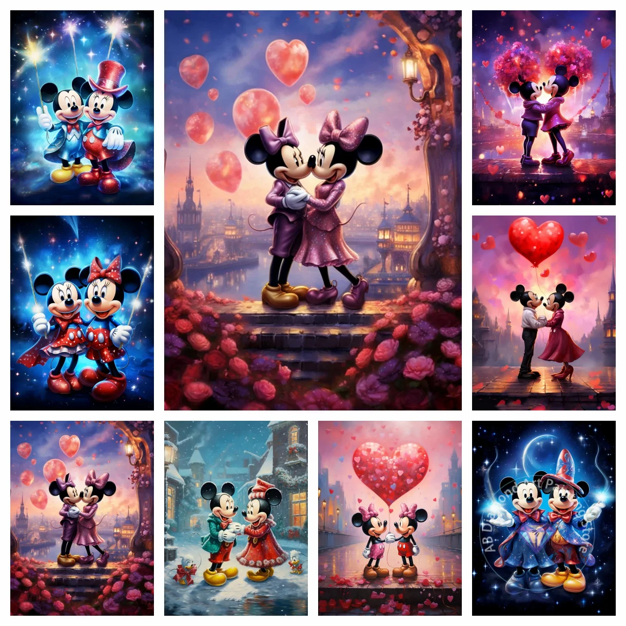 

Mickey Mouse Minnie AB Diamond Painting Kit 5D DIY Diamond Embroidery Cross Stitch Handmade Art Gift Crafts Home Decor Gift