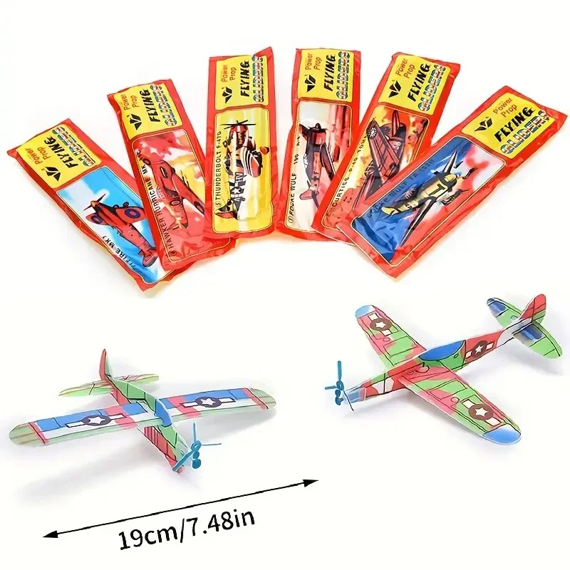 1pcs 3D DIY Foam Outdoor Hand Thrown Aircraft Gyroplane Aerial Model Throwing Glider Modern Aircraft Fighter