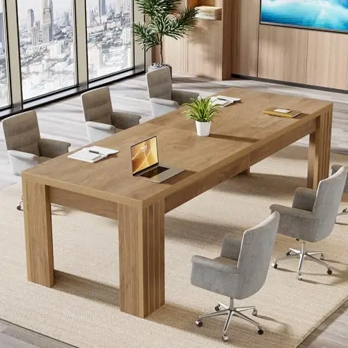 6.5 ft Conference Table, 78.74-Inch Narrow Long Rectangular Conference Room Table for 6-8 People, Business Furniture