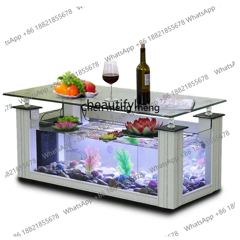 ss 26 European TV Cabinet Ecological Fish Tank Aquarium Floor Glass Bar Living Room Coffee Table Fish Tank home accessories
