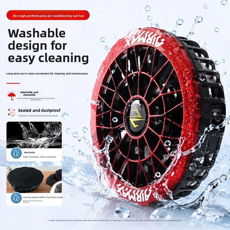 Nengdun 30V Brushless‑Motor Cooling Fan Vest, Outdoor Construction Air Conditioned Clothes Portable Cooling Fan Workwear for Men