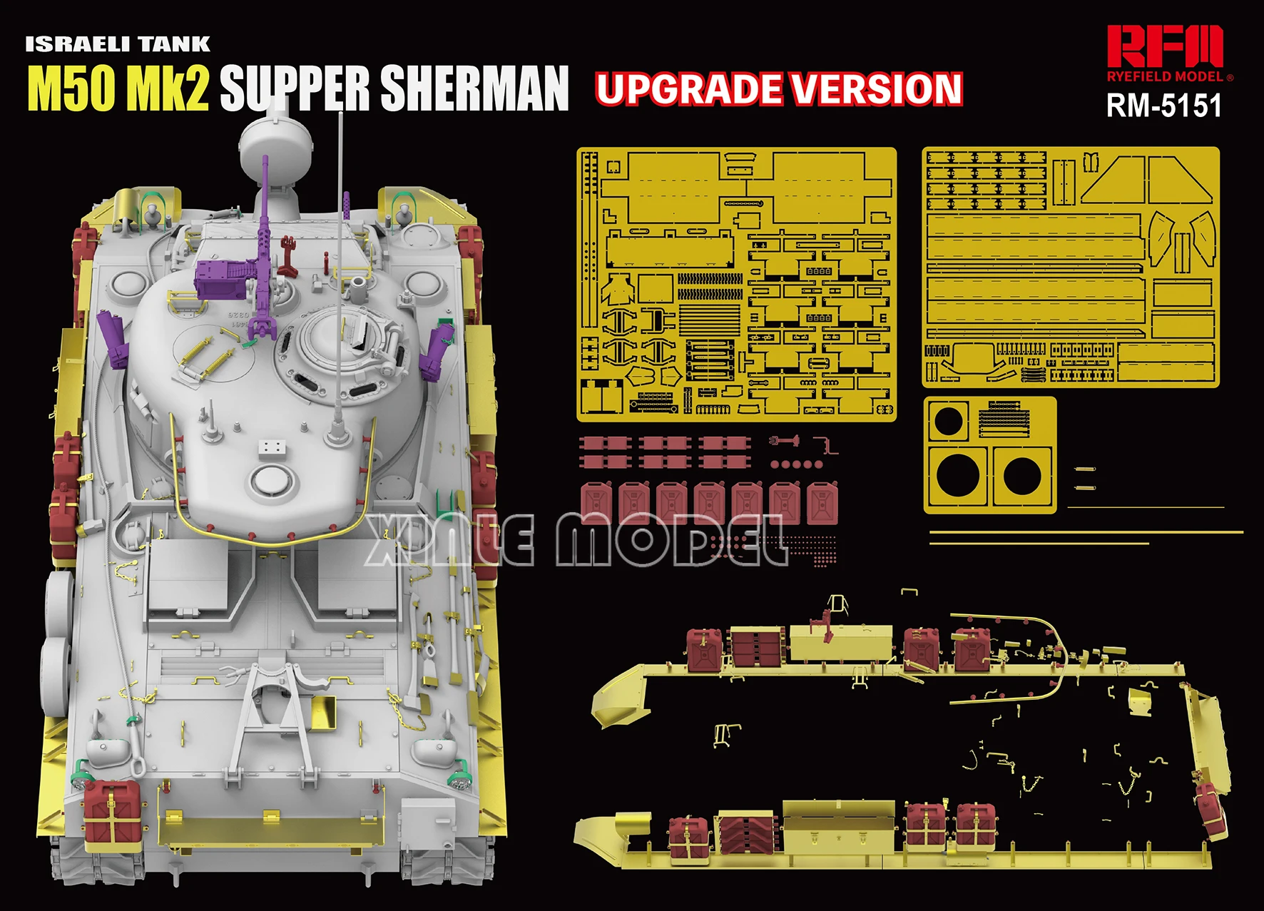

Ryefield model plastic assembly model kit Israeli Tank M50 Mk2 SUPER SHERMAN Upgrade Version 1/35