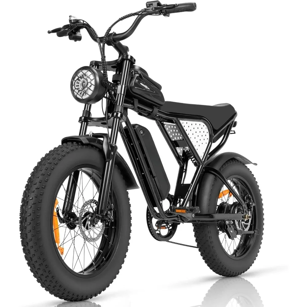 

Electric Bike, 1000/2000W, 25/30/37MPH,48V-52V, 20AH,40AH Battery, Max 50-180 Miles Electric Motorcycle, 20" Fat Tire Dirt Bike