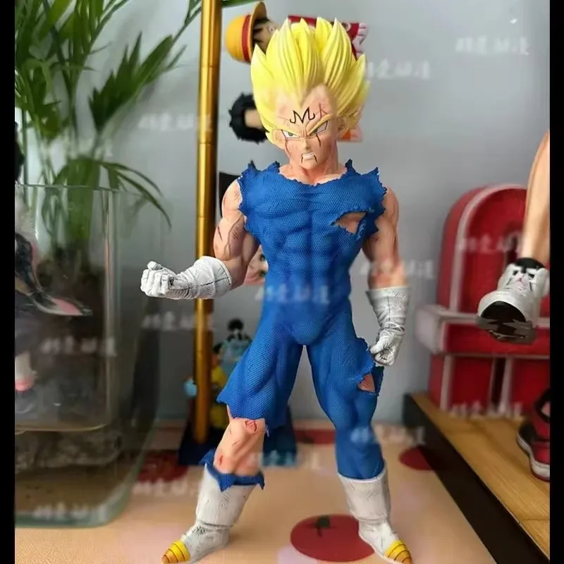 New Anime Dragon Ball Majin Vegeta Battle Damage Figures 20cm Vegetagk Sky Figurine Action Model Collection Decoration Kid Gifts