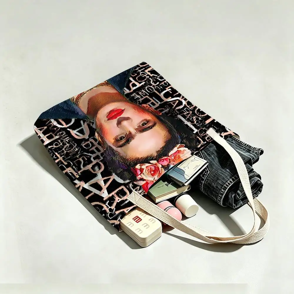 Mexican F-Fridas Various Anime Cotton‑Polyester Tote Bag Reusable Eco‑Friendly Double‑Sided Shoulder Storage Shoulder Bag view 4