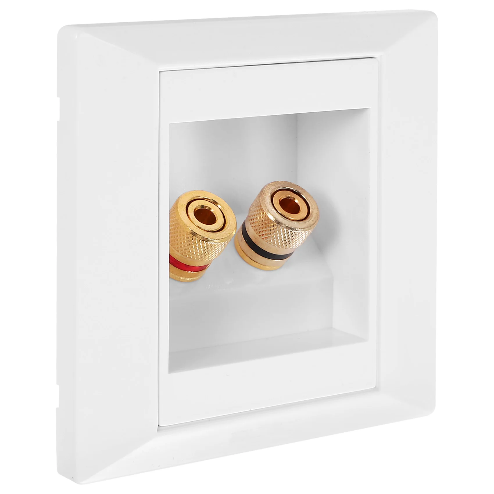 Wall Socket Connection Port with 2 Jack Speaker White