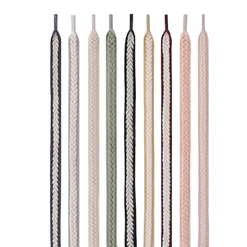 Simple color blocked woven shoelaces with high aesthetic value, versatile casual shoes, anti slip and durable shoelaces